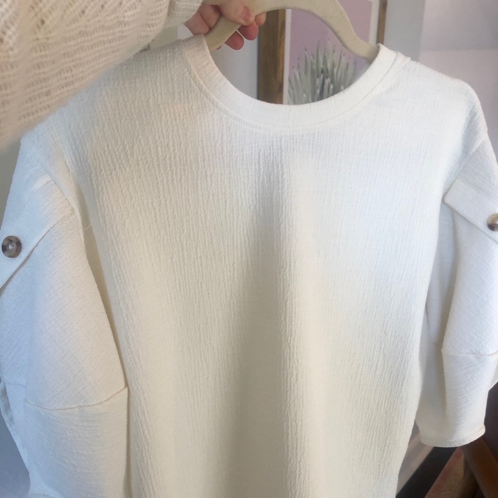 Anthropology White Dress Top